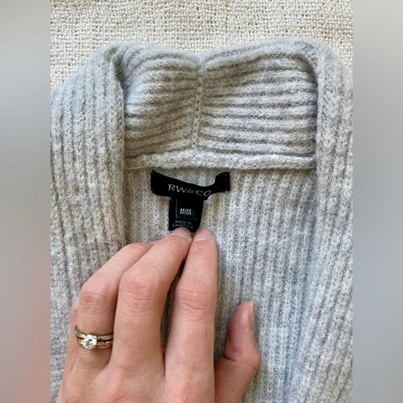 RW&Co Gray Long Duster Long Sleeve Open Cardigan size  M - Picture 4 of 7